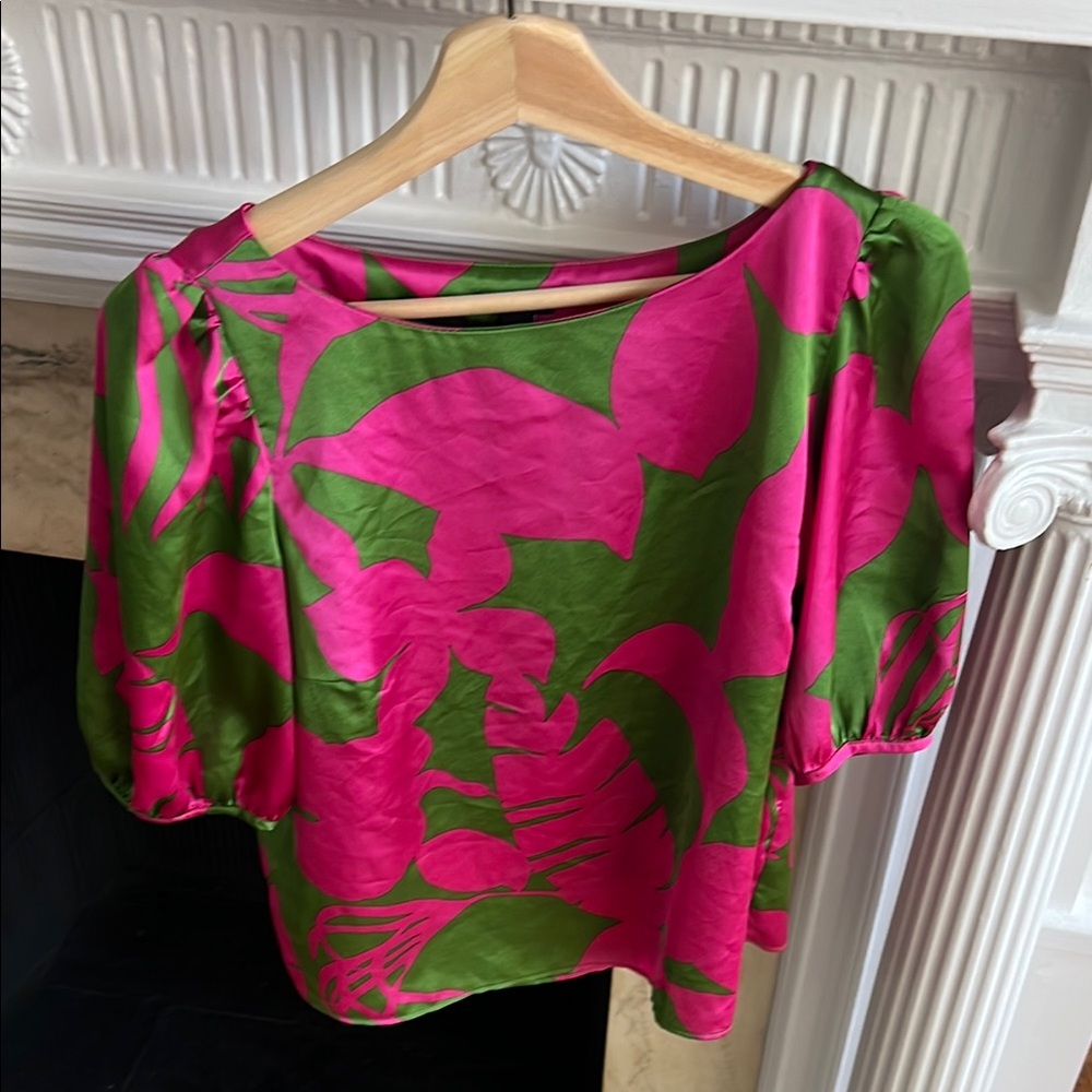 Ann Taylor Pink and Green Women's Top